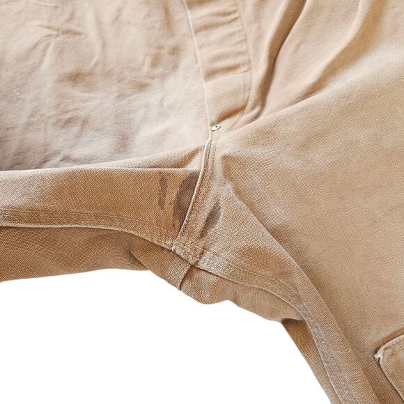 Vintage CARHARTT R01 Bib Overalls Brown Double Knee USA Union Made 48X30 (48X28) - Picture 9 of 11